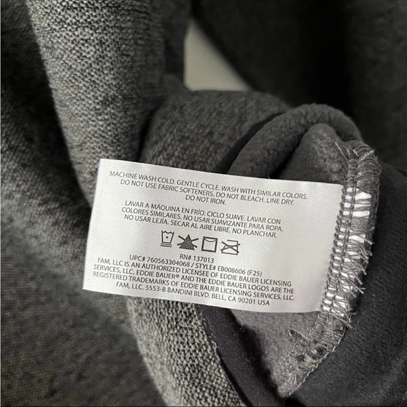 Eddie Bauer Men's Gray Fleece Knit Crewneck Sweater- Pockets- Sz L NWT - Picture 6 of 10